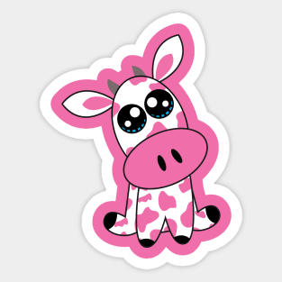 💗 🐄 Strawberry Cow - pink Sticker